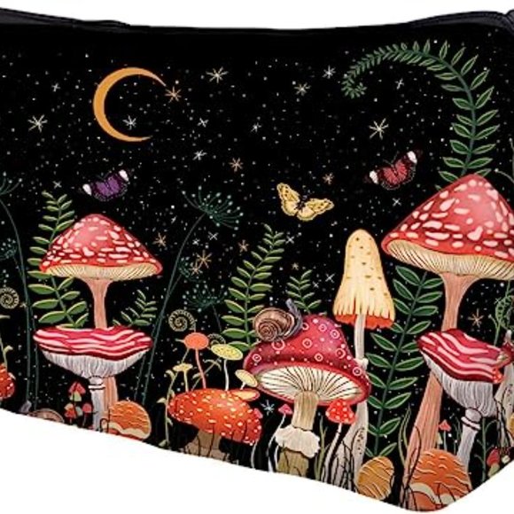 Mushrooms Moon Makeup Bag New - Picture 2 of 6